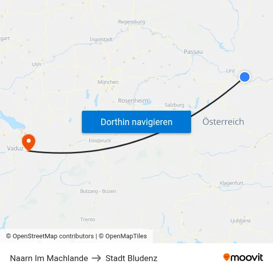 Naarn Im Machlande to Stadt Bludenz map