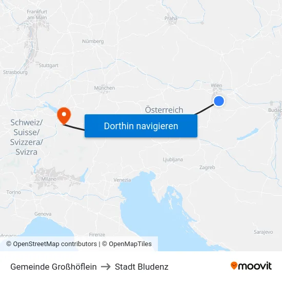Gemeinde Großhöflein to Stadt Bludenz map