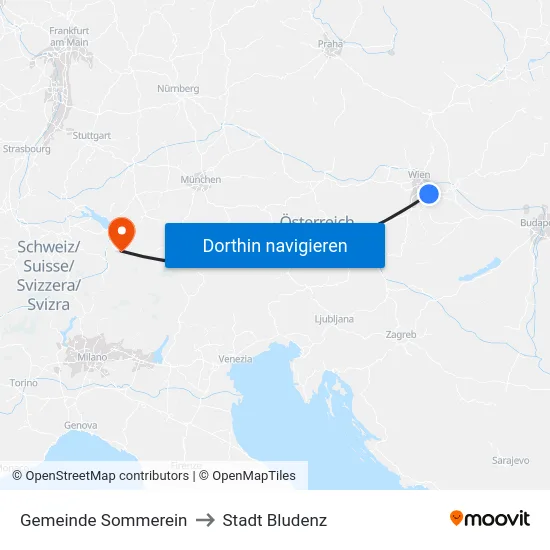 Gemeinde Sommerein to Stadt Bludenz map
