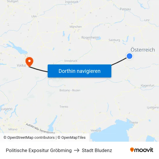 Politische Expositur Gröbming to Stadt Bludenz map