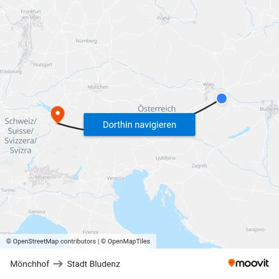 Mönchhof to Stadt Bludenz map