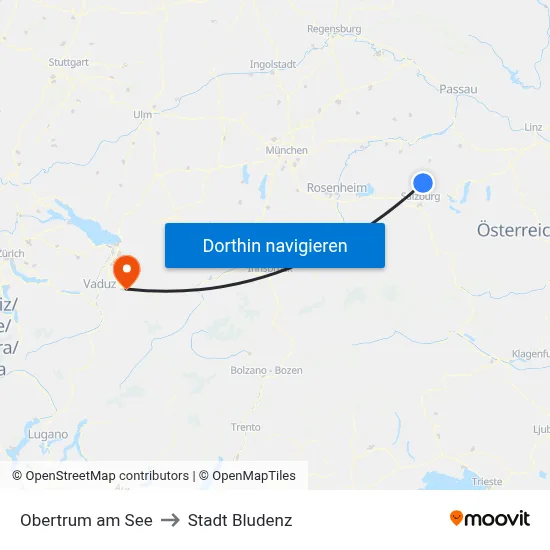 Obertrum am See to Stadt Bludenz map