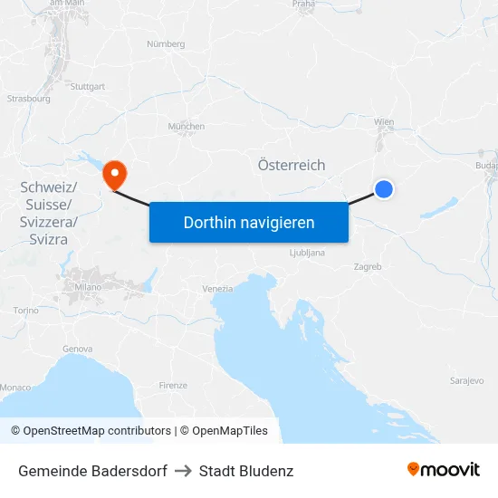 Gemeinde Badersdorf to Stadt Bludenz map