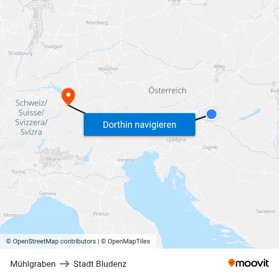 Mühlgraben to Stadt Bludenz map
