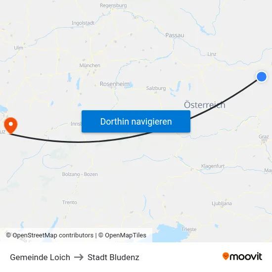 Gemeinde Loich to Stadt Bludenz map