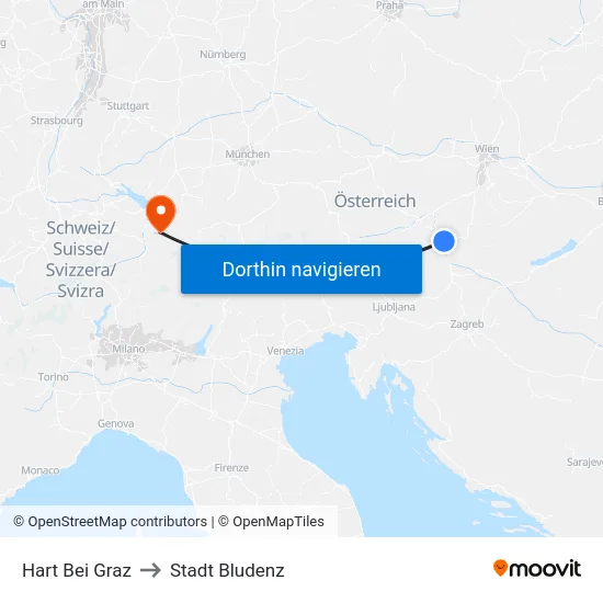 Hart Bei Graz to Stadt Bludenz map