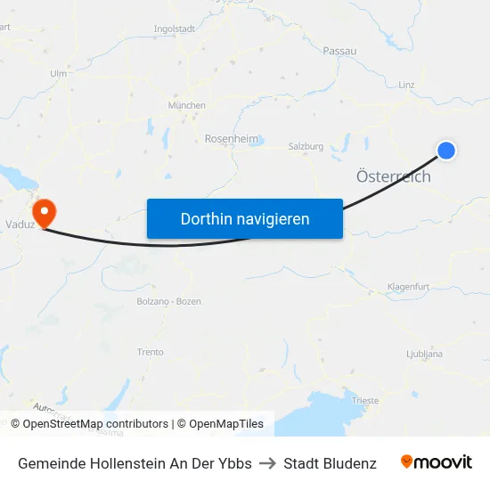 Gemeinde Hollenstein An Der Ybbs to Stadt Bludenz map