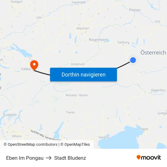 Eben Im Pongau to Stadt Bludenz map
