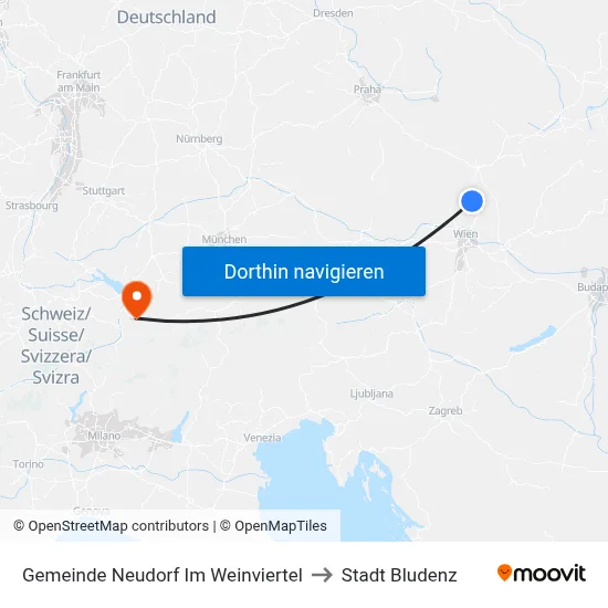 Gemeinde Neudorf Im Weinviertel to Stadt Bludenz map