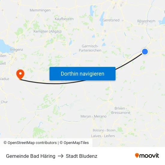 Gemeinde Bad Häring to Stadt Bludenz map