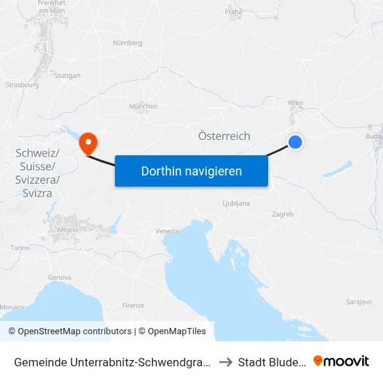 Gemeinde Unterrabnitz-Schwendgraben to Stadt Bludenz map