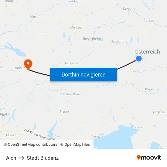 Aich to Stadt Bludenz map