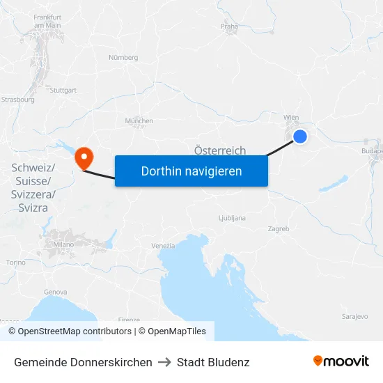 Gemeinde Donnerskirchen to Stadt Bludenz map