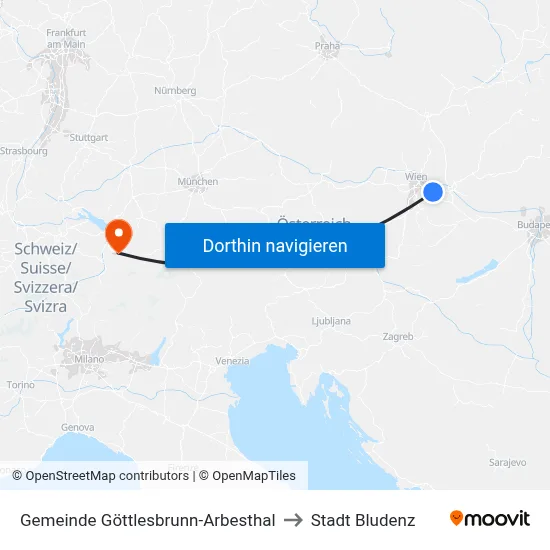 Gemeinde Göttlesbrunn-Arbesthal to Stadt Bludenz map