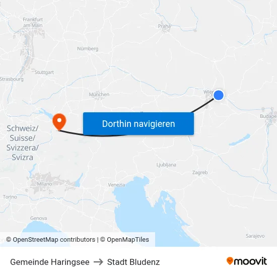 Gemeinde Haringsee to Stadt Bludenz map