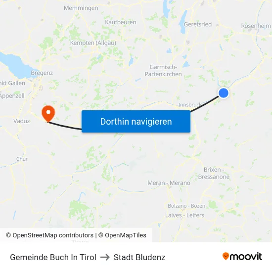 Gemeinde Buch In Tirol to Stadt Bludenz map