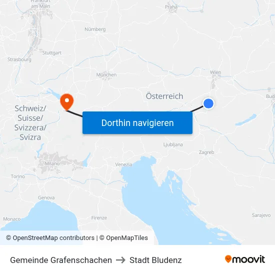 Gemeinde Grafenschachen to Stadt Bludenz map