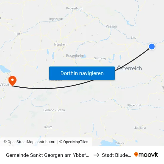 Gemeinde Sankt Georgen am Ybbsfelde to Stadt Bludenz map