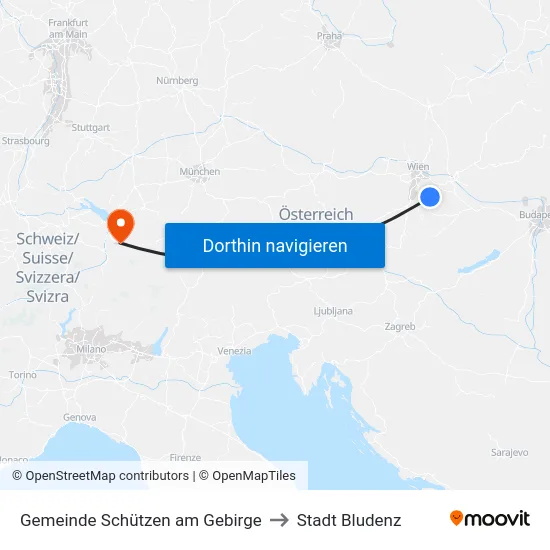 Gemeinde Schützen am Gebirge to Stadt Bludenz map