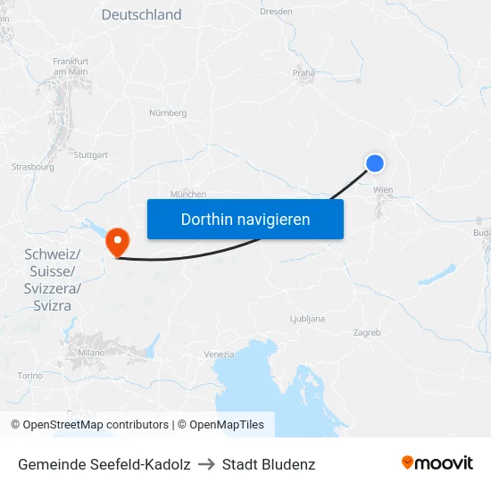 Gemeinde Seefeld-Kadolz to Stadt Bludenz map