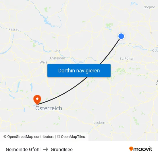 Gemeinde Gföhl to Grundlsee map