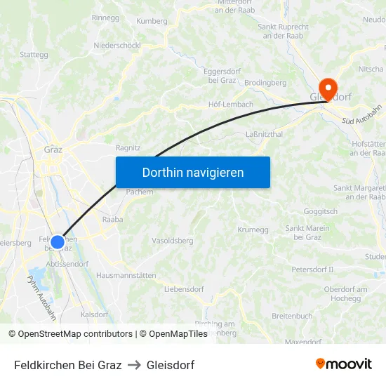 Feldkirchen Bei Graz to Gleisdorf map