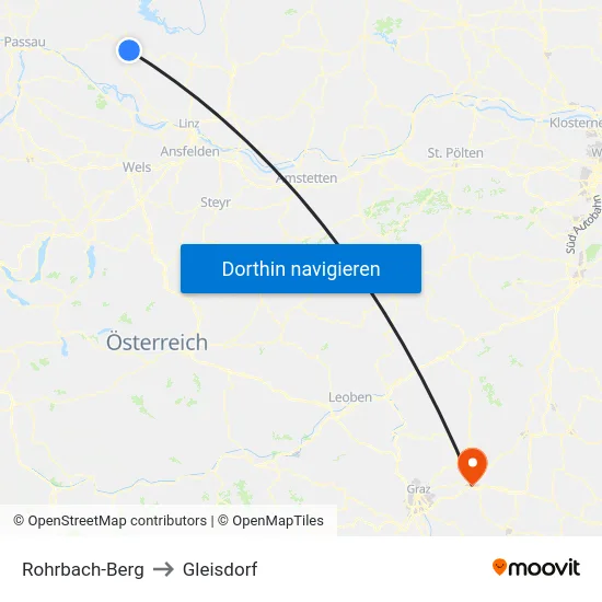 Rohrbach-Berg to Gleisdorf map