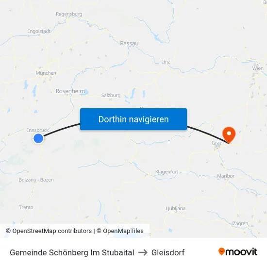 Gemeinde Schönberg Im Stubaital to Gleisdorf map