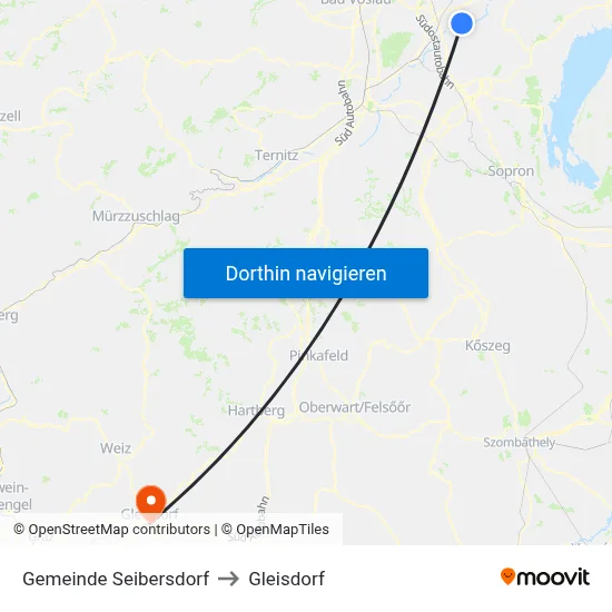 Gemeinde Seibersdorf to Gleisdorf map