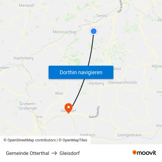 Gemeinde Otterthal to Gleisdorf map
