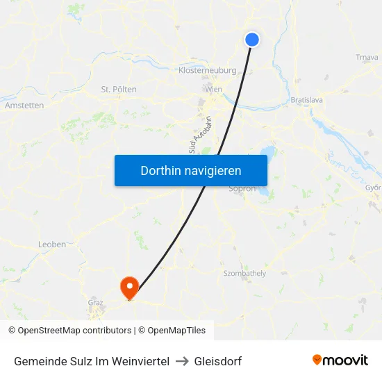 Gemeinde Sulz Im Weinviertel to Gleisdorf map