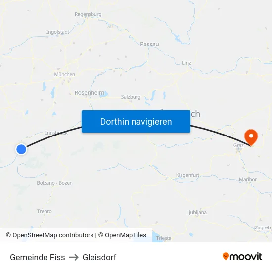 Gemeinde Fiss to Gleisdorf map