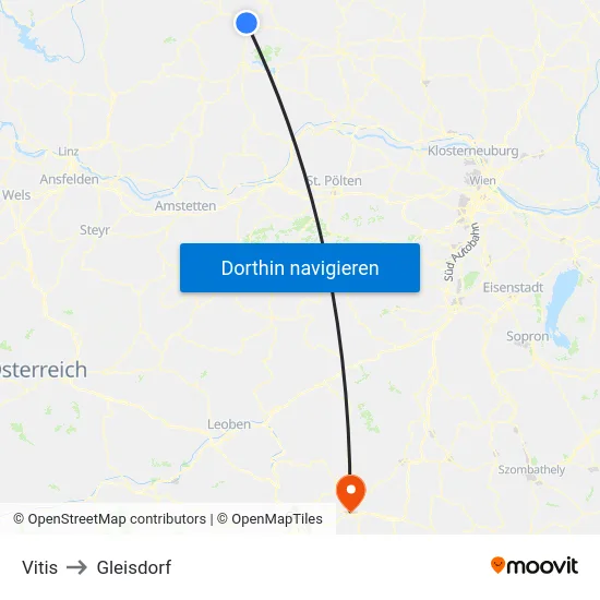 Vitis to Gleisdorf map