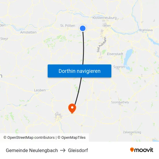 Gemeinde Neulengbach to Gleisdorf map