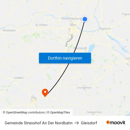Gemeinde Strasshof An Der Nordbahn to Gleisdorf map