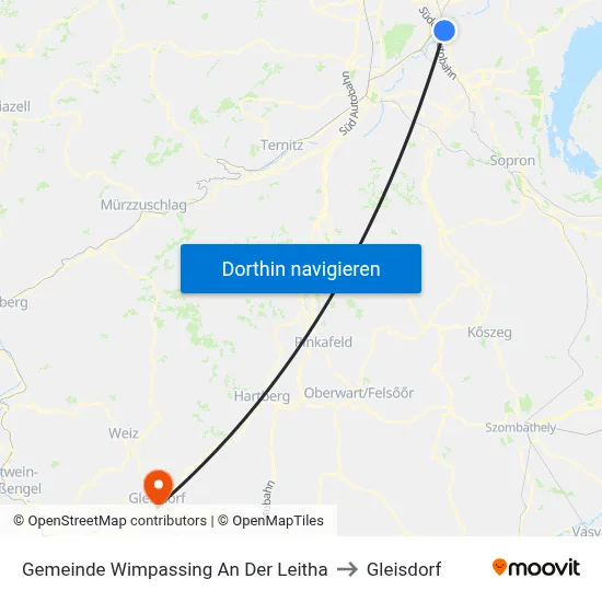 Gemeinde Wimpassing An Der Leitha to Gleisdorf map