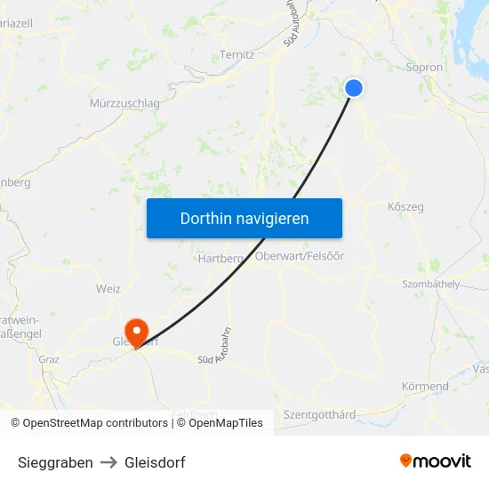 Sieggraben to Gleisdorf map
