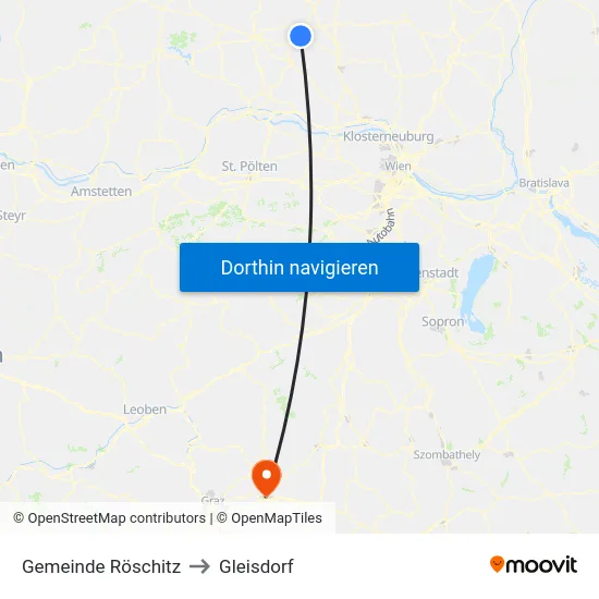 Gemeinde Röschitz to Gleisdorf map