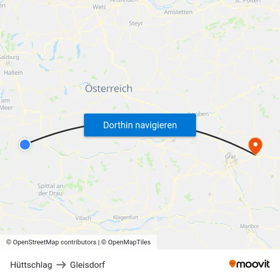 Hüttschlag to Gleisdorf map