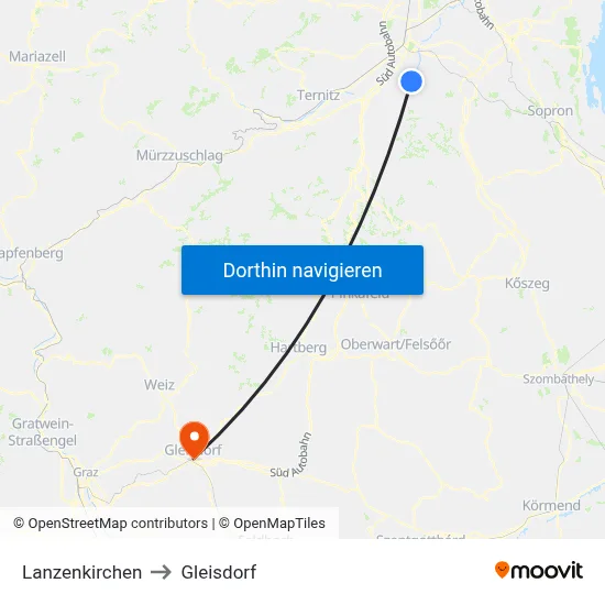 Lanzenkirchen to Gleisdorf map