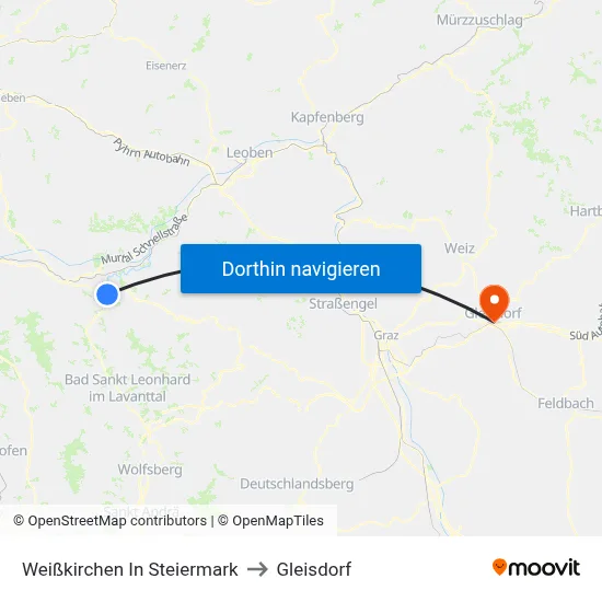 Weißkirchen In Steiermark to Gleisdorf map