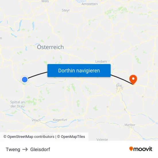 Tweng to Gleisdorf map