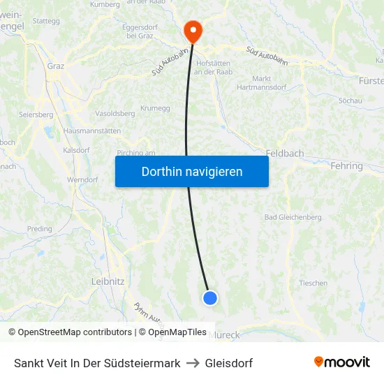 Sankt Veit In Der Südsteiermark to Gleisdorf map