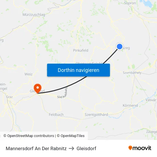 Mannersdorf An Der Rabnitz to Gleisdorf map