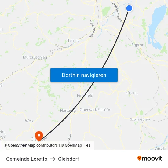 Gemeinde Loretto to Gleisdorf map