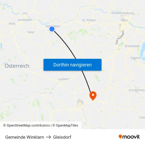 Gemeinde Winklarn to Gleisdorf map