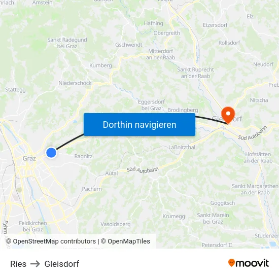 Ries to Gleisdorf map
