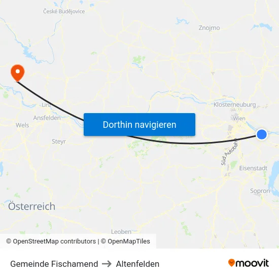 Gemeinde Fischamend to Altenfelden map
