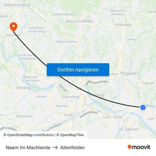 Naarn Im Machlande to Altenfelden map