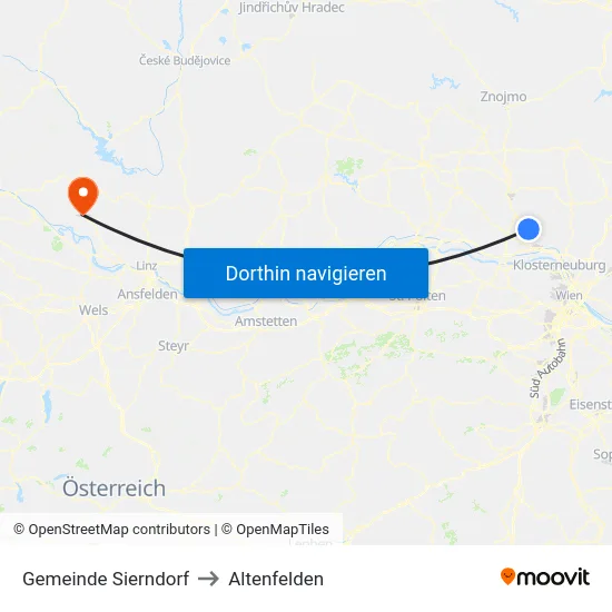 Gemeinde Sierndorf to Altenfelden map